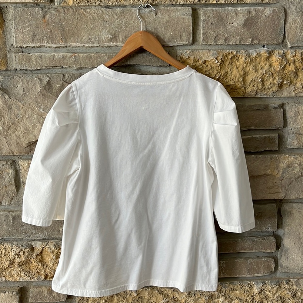 Alice Blue white tee with puffy sleeves size XL - Picture 8 of 9